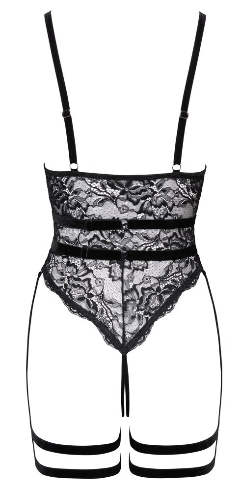 Body Lace M Cottelli - Encaje Floral Negro con Detalles Ajustables