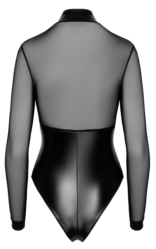 Noir Body Rings L - Body Negro Manga Larga con Anillos Decorativos