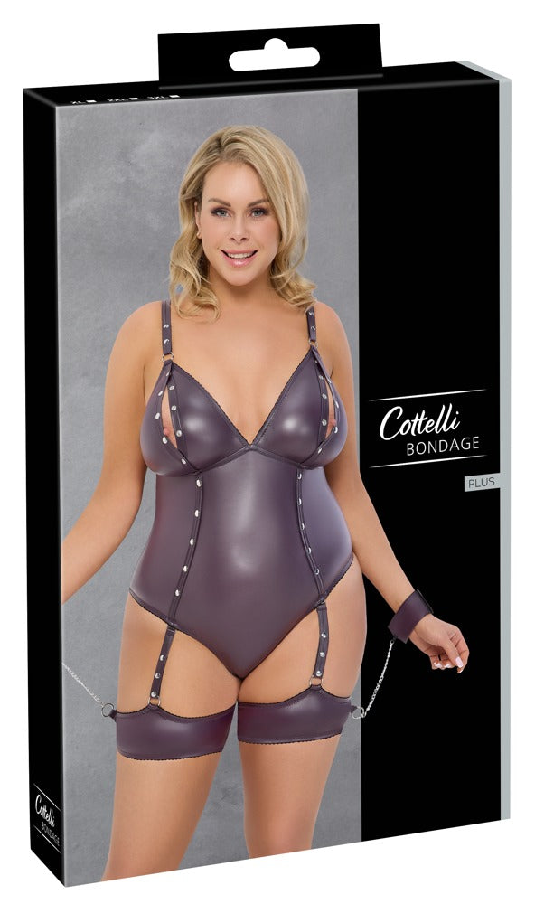 Body Bondage 2XL Cottelli - Morado Mate con Esposas Desmontables