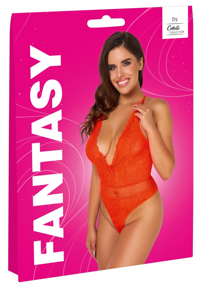 Body Fantasy S/M Encaje Coral Neón - Cottelli
