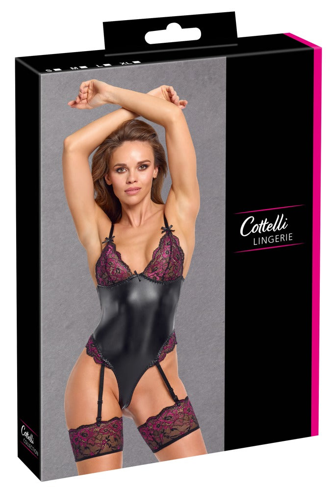 Body Garters XL Cottelli Lingerie - Liguero Negro con Encaje