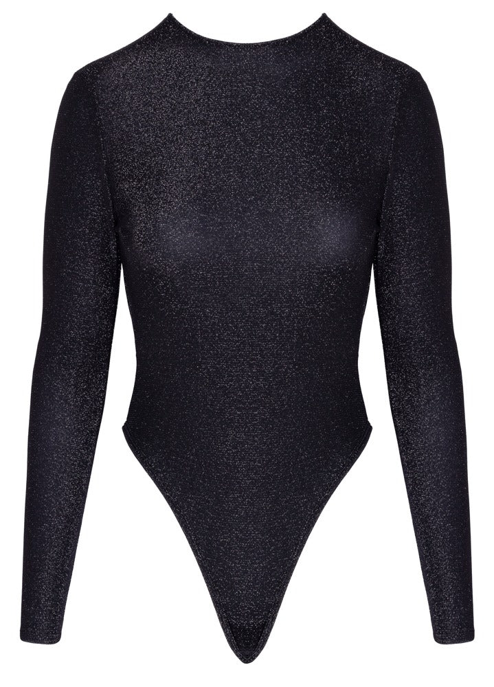 Body Glitter S Cottelli PARTY - Brillante Plateado con Abertura Espalda