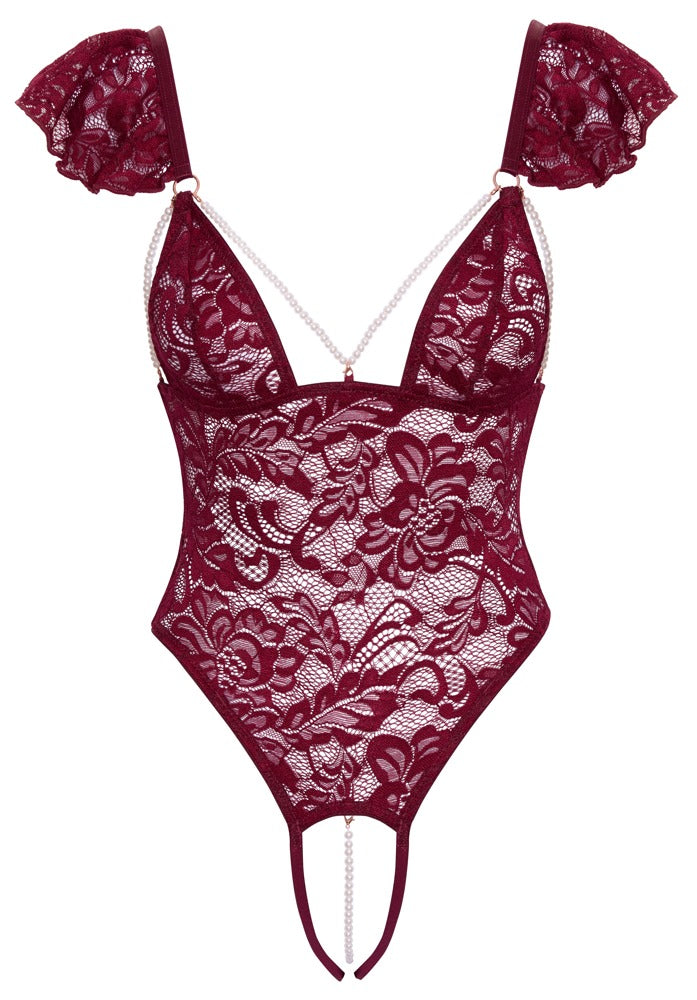 Body Pearls XL Cottelli - Encaje Floral con Detalles de Perlas