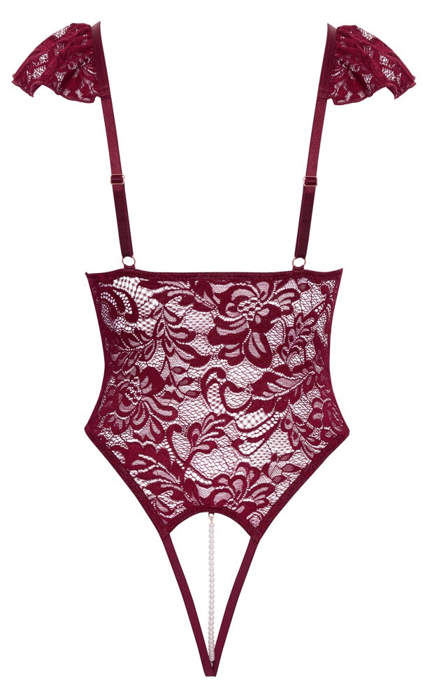 Body Pearls S Cottelli - Encaje Floral con Detalles de Perlas