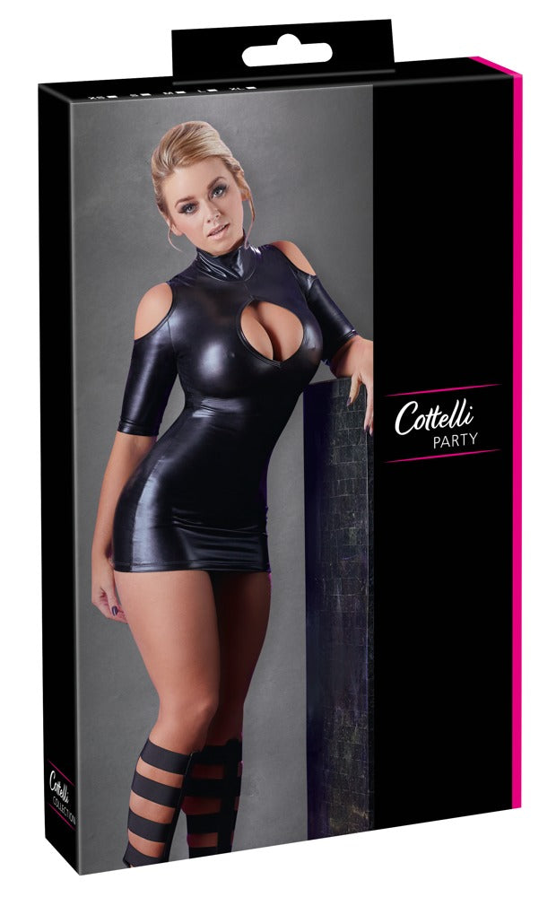 Cold Shoulder Dress L - Minivestido Negro Cottelli Party