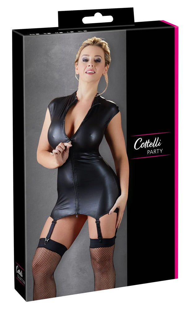 Vestido de Fiesta Negro con Tirantes Suspender - Cottelli PARTY Talla S