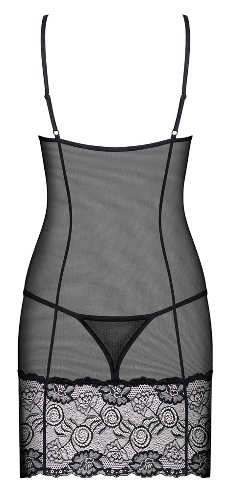 Obsessive Dress S/M - Vestido de Lencería Semitransparente con Encaje