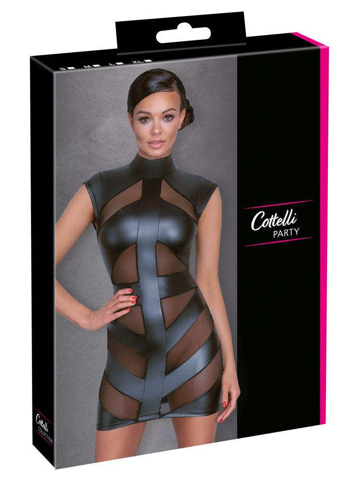 Vestido Fiesta XL Cottelli PARTY Negro Entallado con Powernet