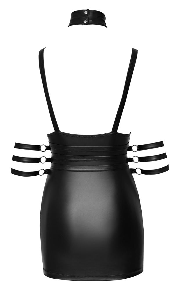 Dress Bondage XL Cottelli - Vestido Elástico Negro con Detalles Metálicos