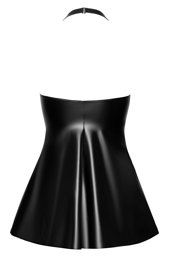 Vestido Fiesta Flared Noir - Escote Halterneck y Falda Acampanada