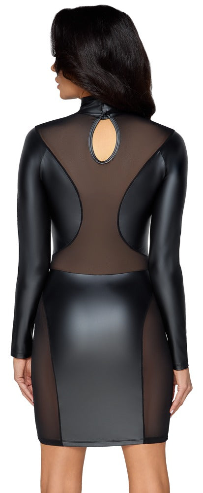 Vestido Largo Cottelli Party Manga Larga Negro Elegante