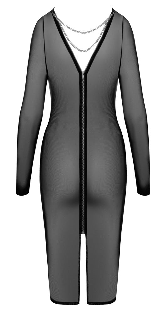 Vestido Knee-Length Cottelli PARTY - Encaje Transparente Negro Talla L