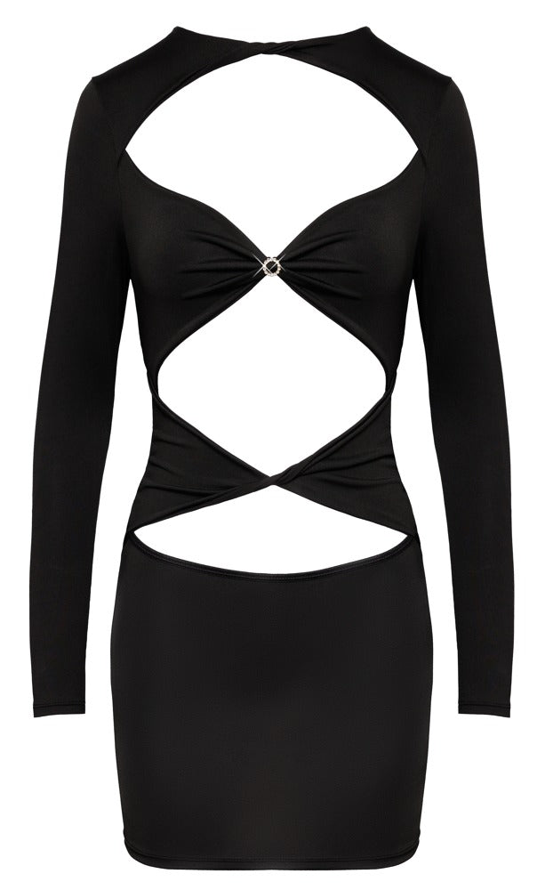 Mini Dress Black XL Cottelli PARTY - Vestido Fiesta con Detalles Brillantes