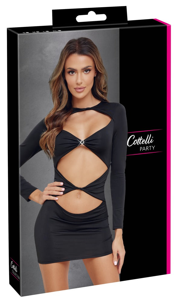 Mini Dress Black M Cottelli PARTY - Vestido Fiesta Ajustado con Aberturas