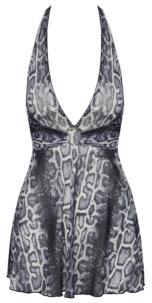 Dress Snake S - Vestido Fiesta Escotado con Estampado Piel de Serpiente