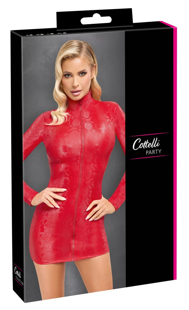 Vestido Fiesta Rojo Cottelli PARTY - Diseño Piel de Serpiente Talla L