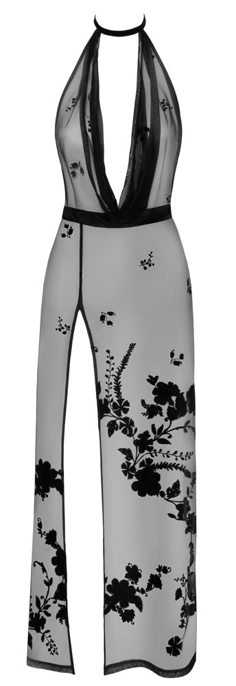 Noir Dress Long XL - Vestido Largo Elegante en Malla Elástica