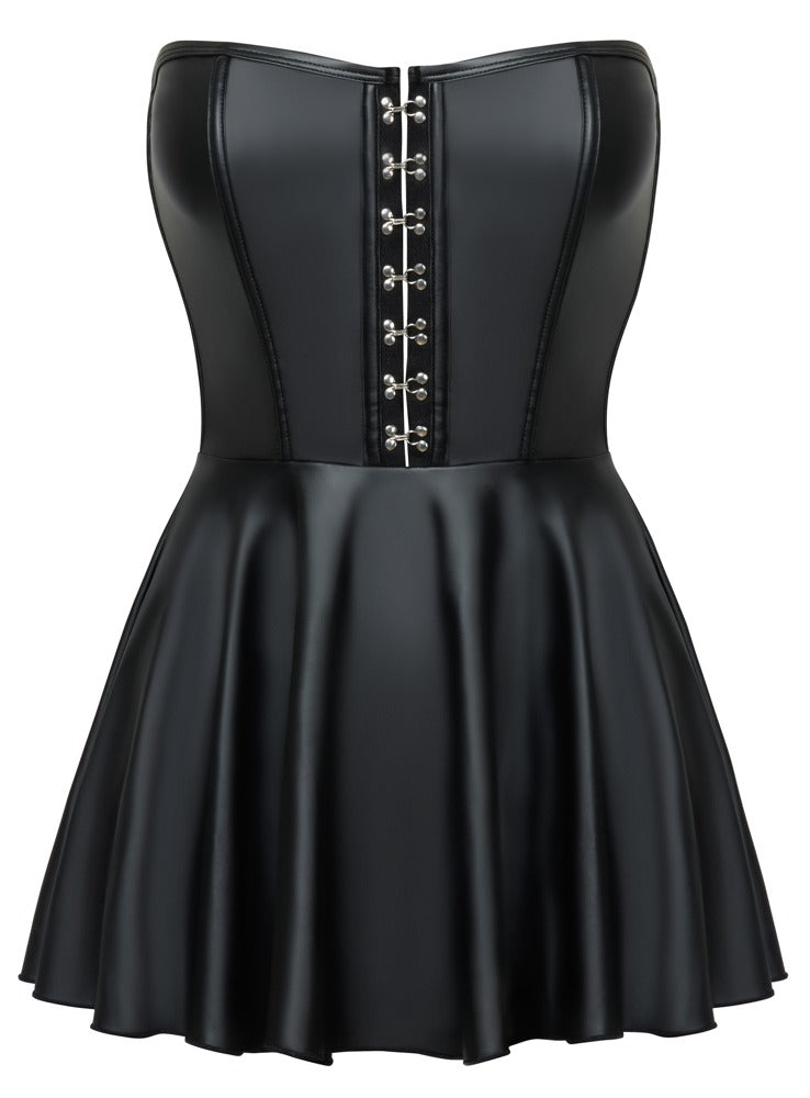 Dress Hooks XL Cottelli PARTY - Minivestido Corsé Negro Mate