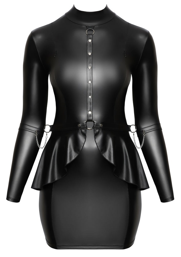 Bondage Dress XL Cottelli - Minivestido Ajustado Mate Negro con Accesorios