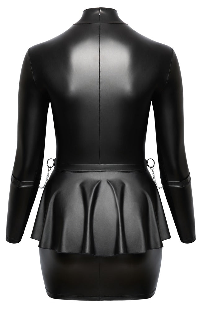 Bondage Dress 3XL Cottelli - Minivestido Negro Mate con Accesorios