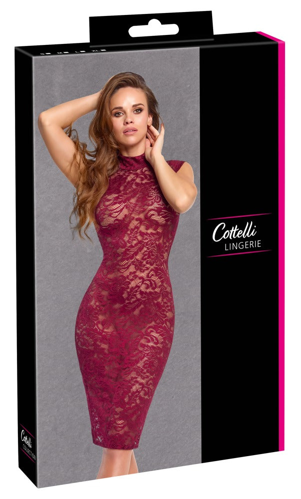 Vestido de Encaje Rojo Burdeos Cottelli Lingerie - Diseño Elegante y Sofisticado