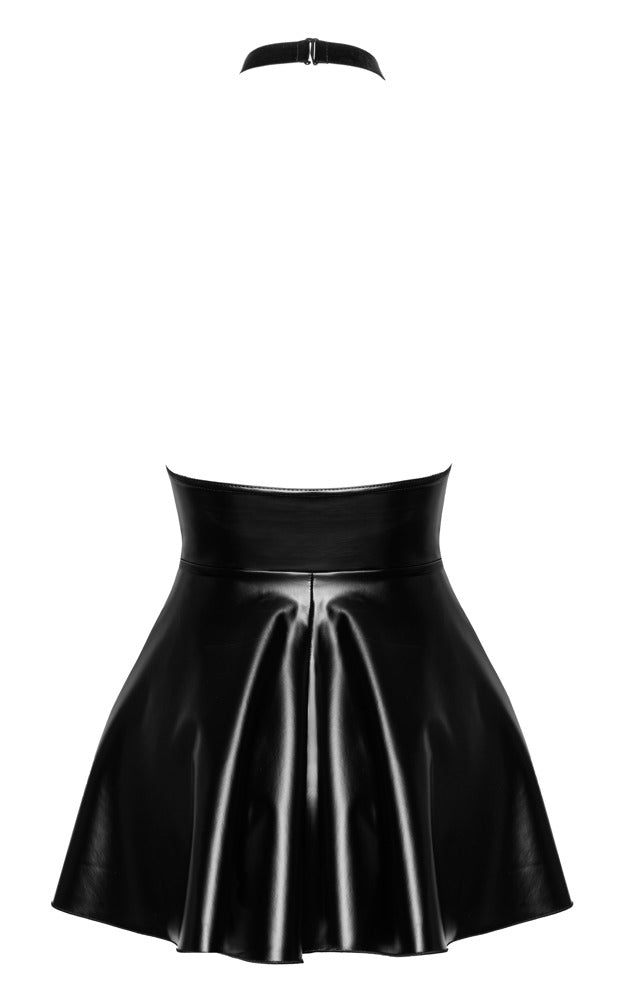 Dress Lacing XL Negro - Minivestido Encaje y Wetlook Noir