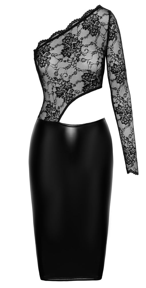 Noir Dress Top XL - Vestido de Fiesta Asimétrico con Encaje