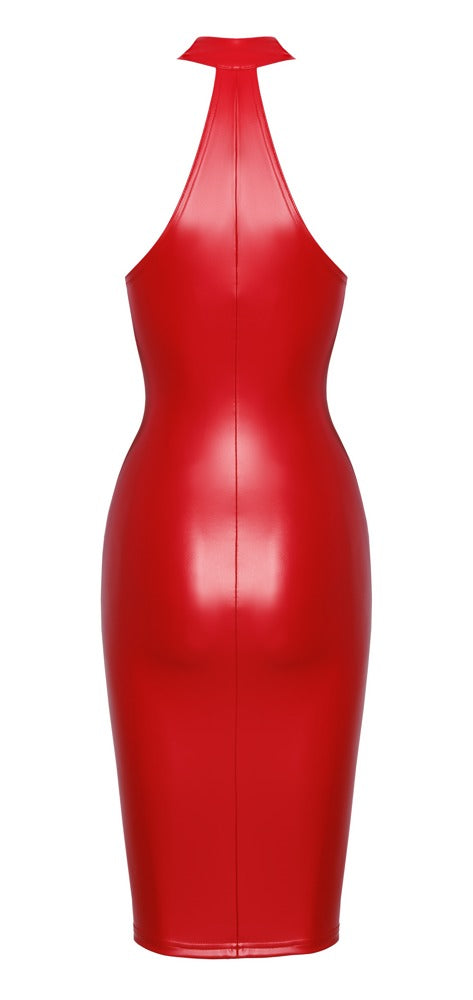Noir Dress Red L - Vestido Fiesta Rojo Brillante Hombros Descubiertos