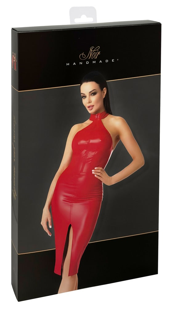 Noir Dress Red L - Vestido Fiesta Rojo Brillante Hombros Descubiertos