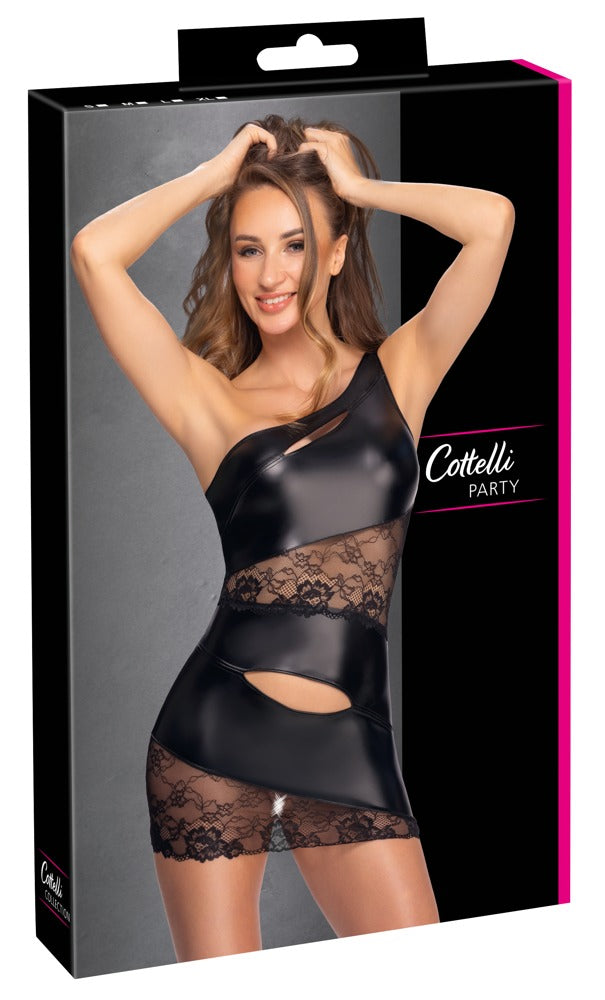 Vestido Asimétrico Negro Cottelli PARTY - Minivestido Fiesta XL