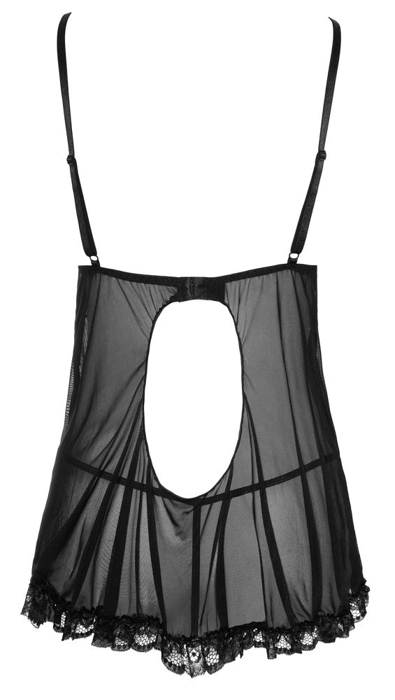 Babydoll Ruffles 2XL Negro - Cottelli Lingerie