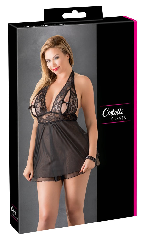 Babydoll de Encaje Negro Cottelli Curves Talla 3XL