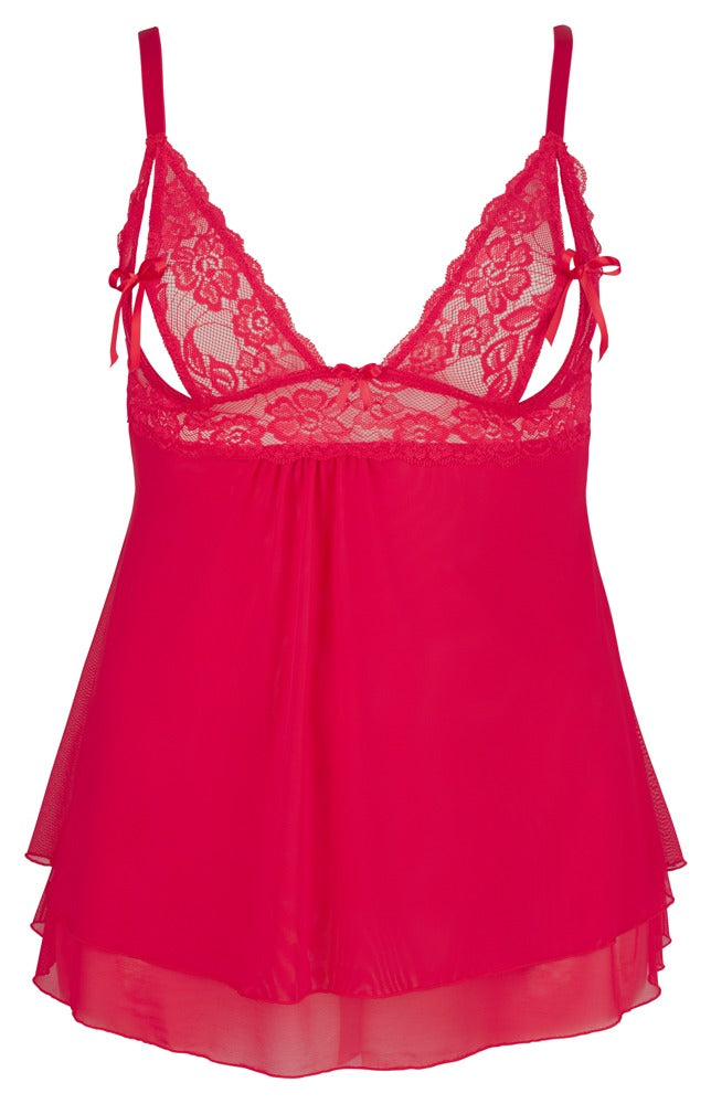 Babydoll Red 4XL Cottelli Curves - Encaje y Powernet