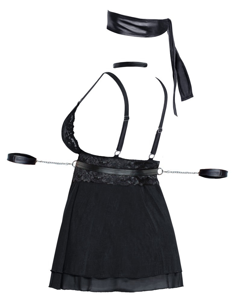 Babydoll Bondage 2XL Cottelli - Conjunto Encaje y Powernet