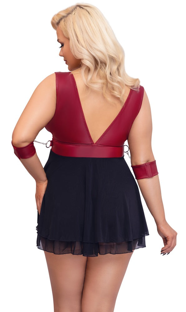 Babydoll Bondage 4XL Cottelli - Camisón Erótico con Accesorios
