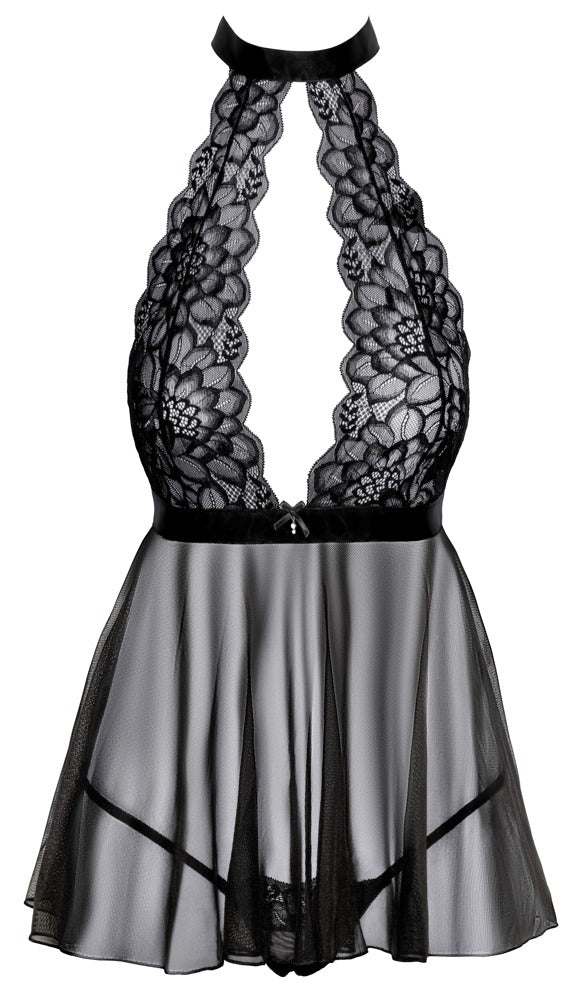 Babydoll Black S/M Kissable - Encaje y Powernet