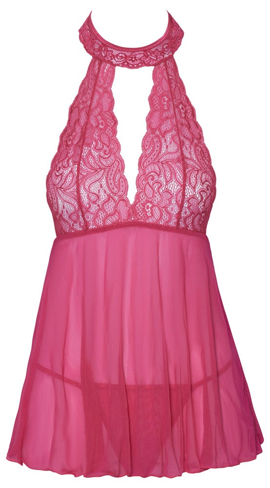 Babydoll Pink L/XL Cottelli Lingerie - Encaje Transparente