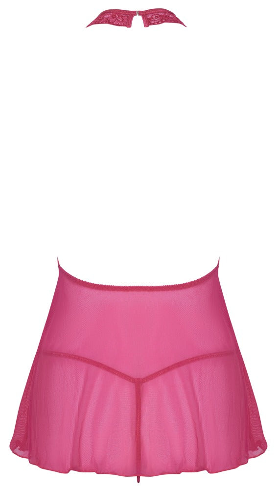 Babydoll Pink L/XL Cottelli Lingerie - Encaje Transparente