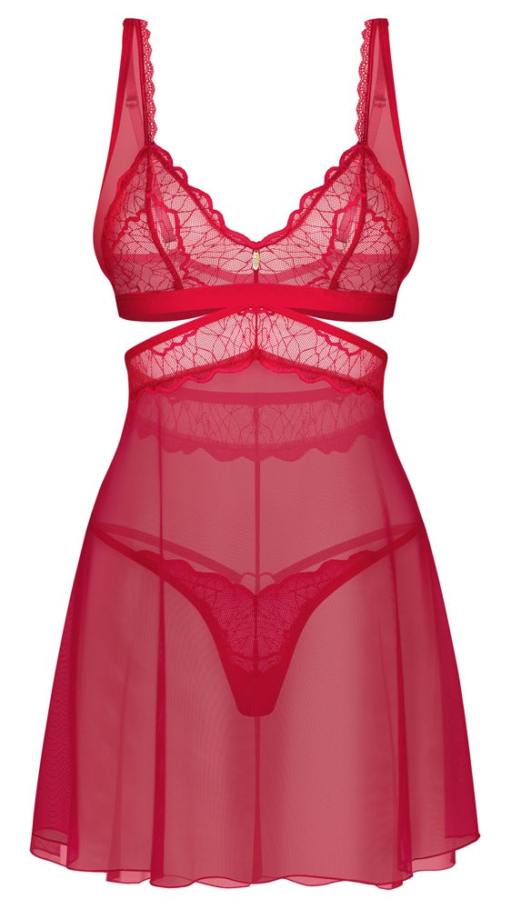 OBS Babydoll S/M Rojo Sensual - Obsessive Cupide Desir