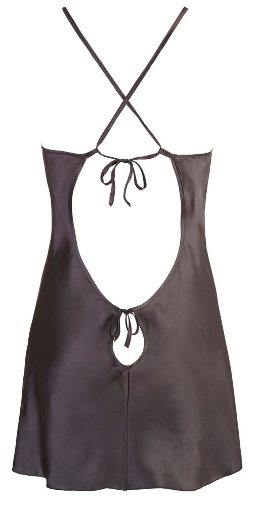 Satin Chemise Black S - Camisón de Satén Negro