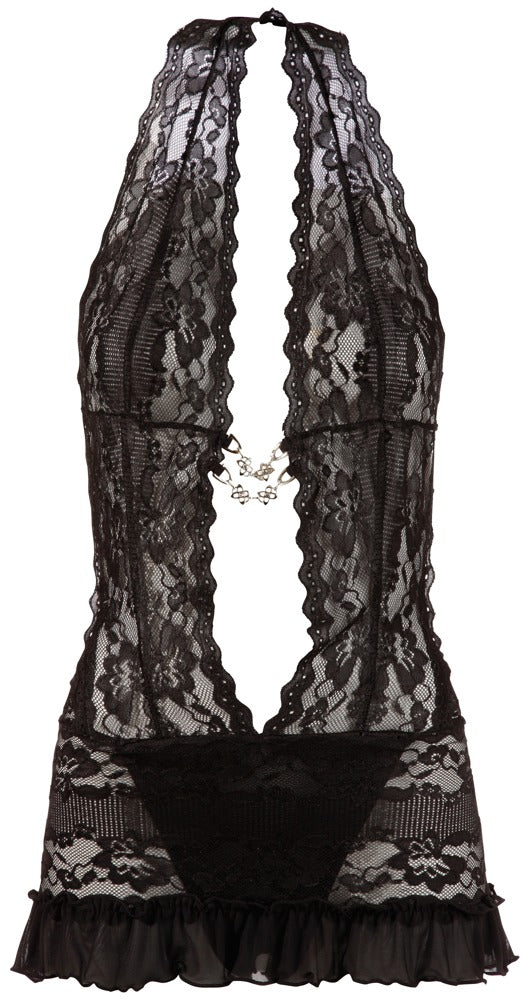 Vestido de Encaje Negro Cottelli Lingerie Talla L
