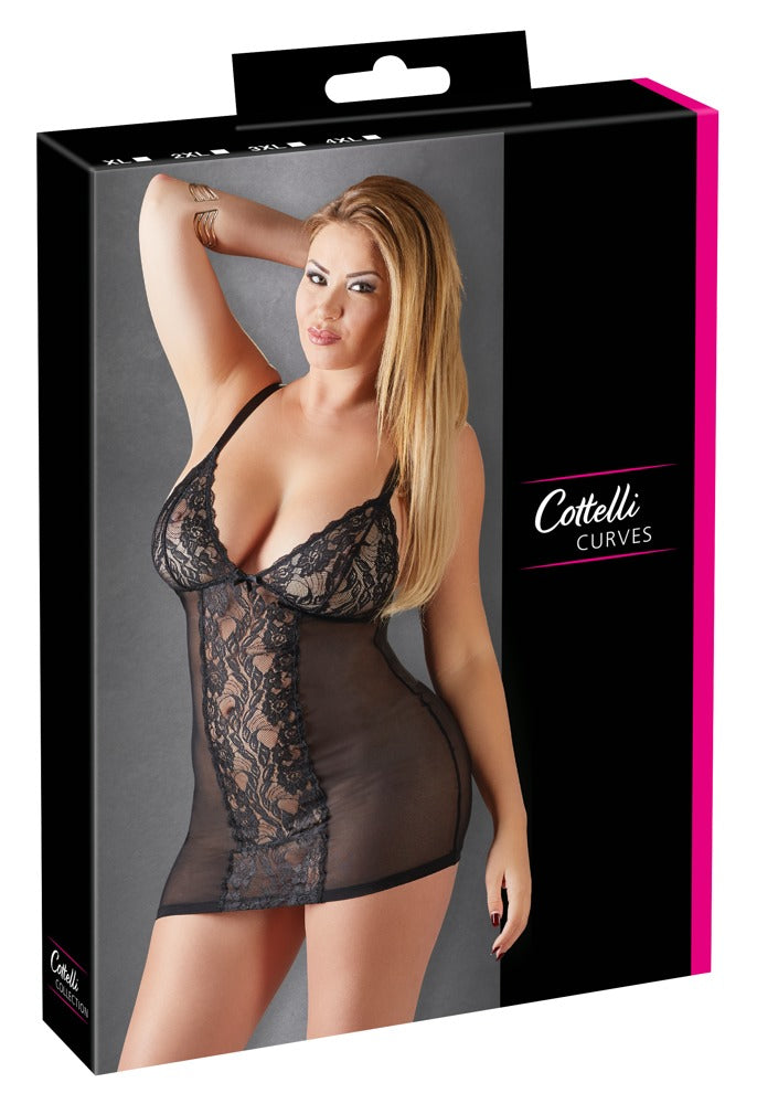 Lingerie Dress 3XL Cottelli Curves - Vestido Semitransparente con Encaje