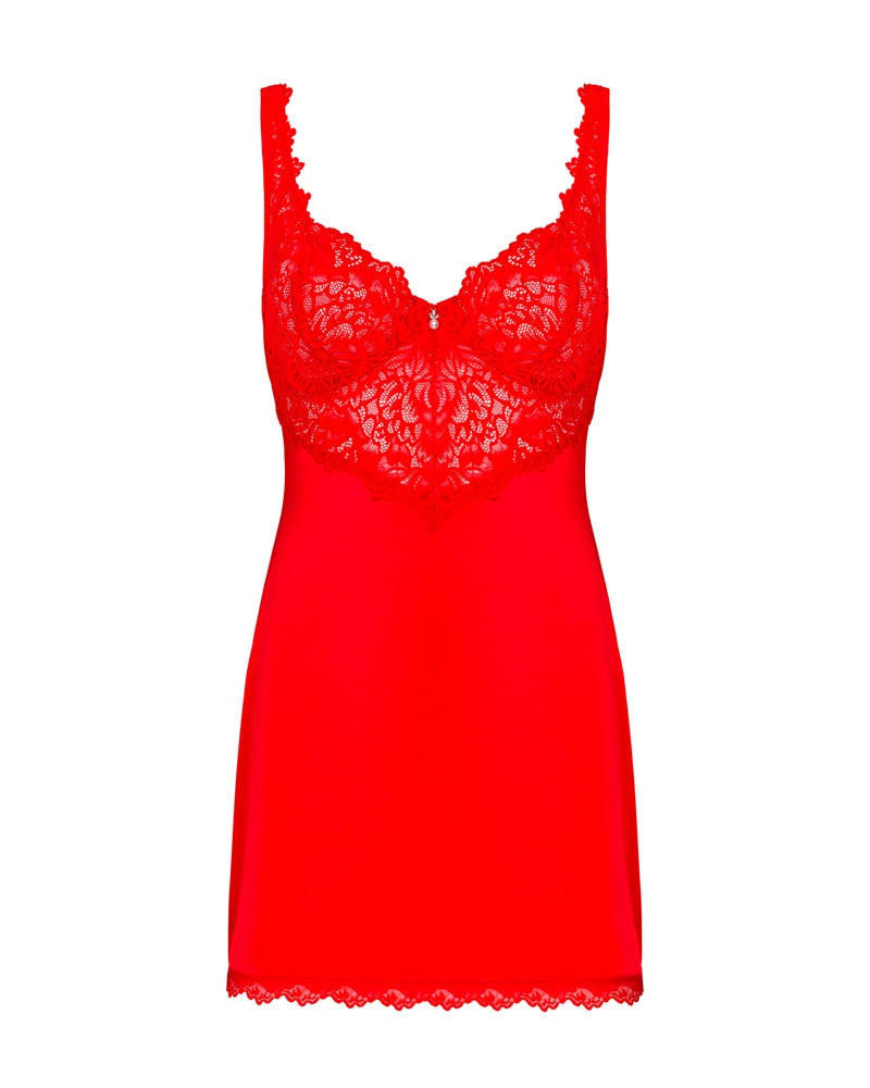 OBS Dress S/M Vestido Lencero Obsessive Rojo Encaje