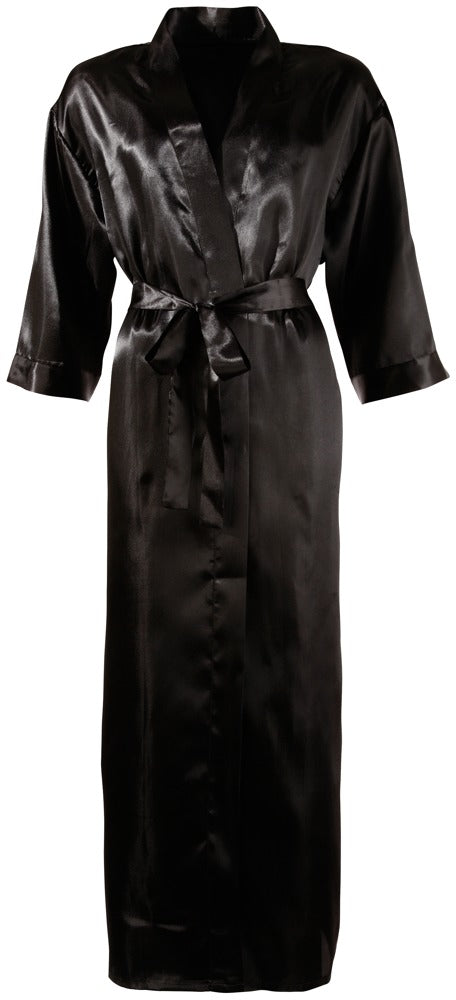 Kimono Negro Satén S/M - Cottelli Lingerie