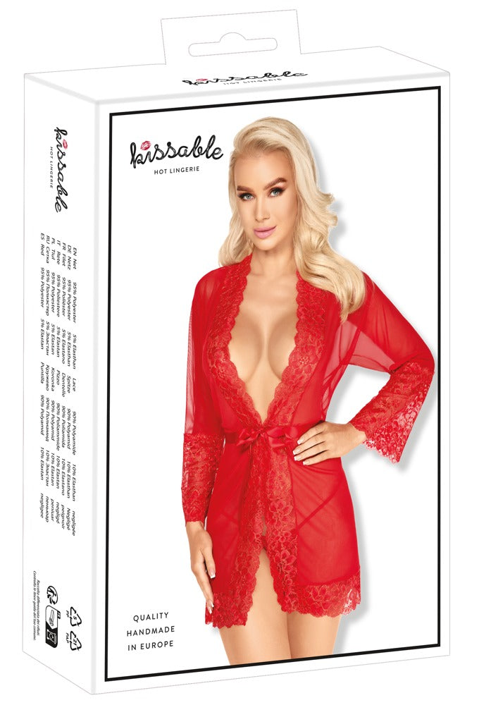 Kimono Rojo S/M Kissable - Encaje Iridiscente