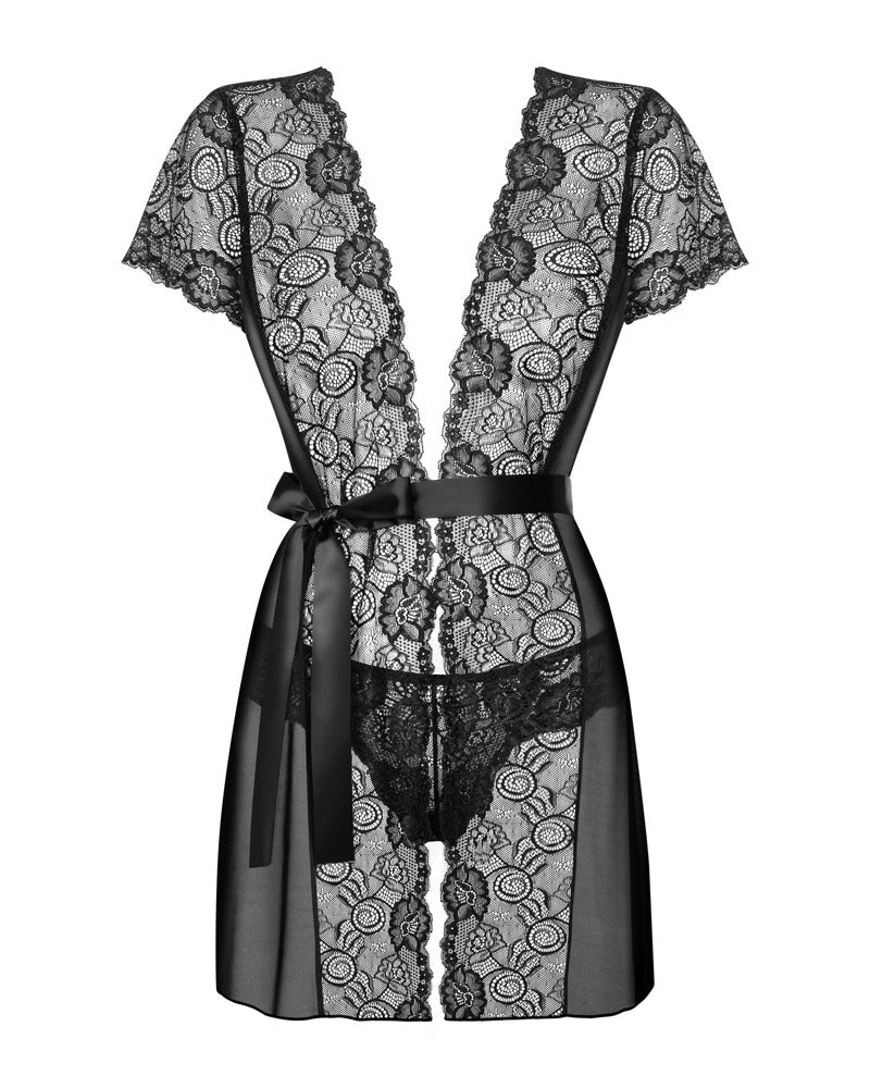 OBS Robe L/XL - Kimono Transparente de Encaje Obsessive