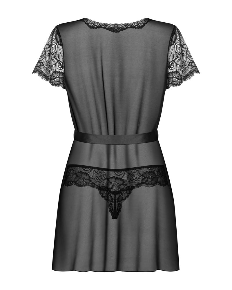 OBS Robe L/XL - Kimono Transparente de Encaje Obsessive