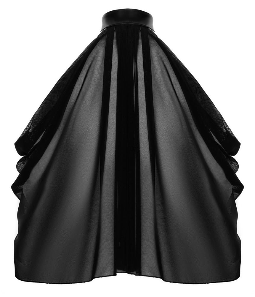 Noir Bolero Tulle S - Body Transparente de Tul Negro