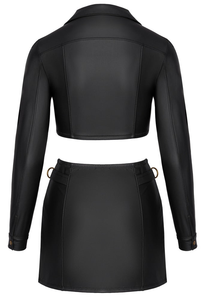 Top and Skirt Black M - Conjunto Clubwear Cottelli PARTY