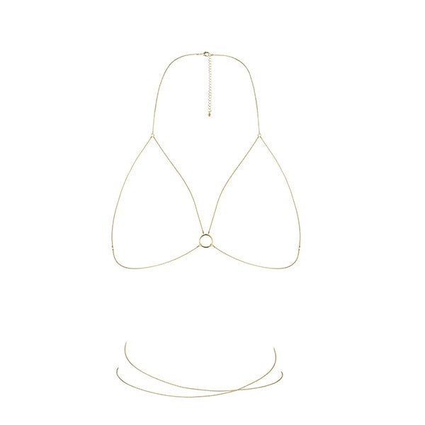 BODY CHAIN SUJETADOR THE MAGNIFIQUE COLLECTION BIJOUX INDISCRETS DORADO